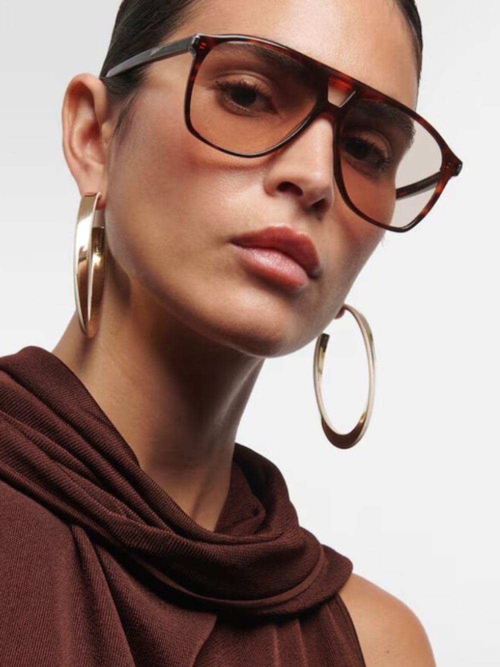 100% Authentic Saint Laurent SL 596 Dune Sunglasses — Havana Brown